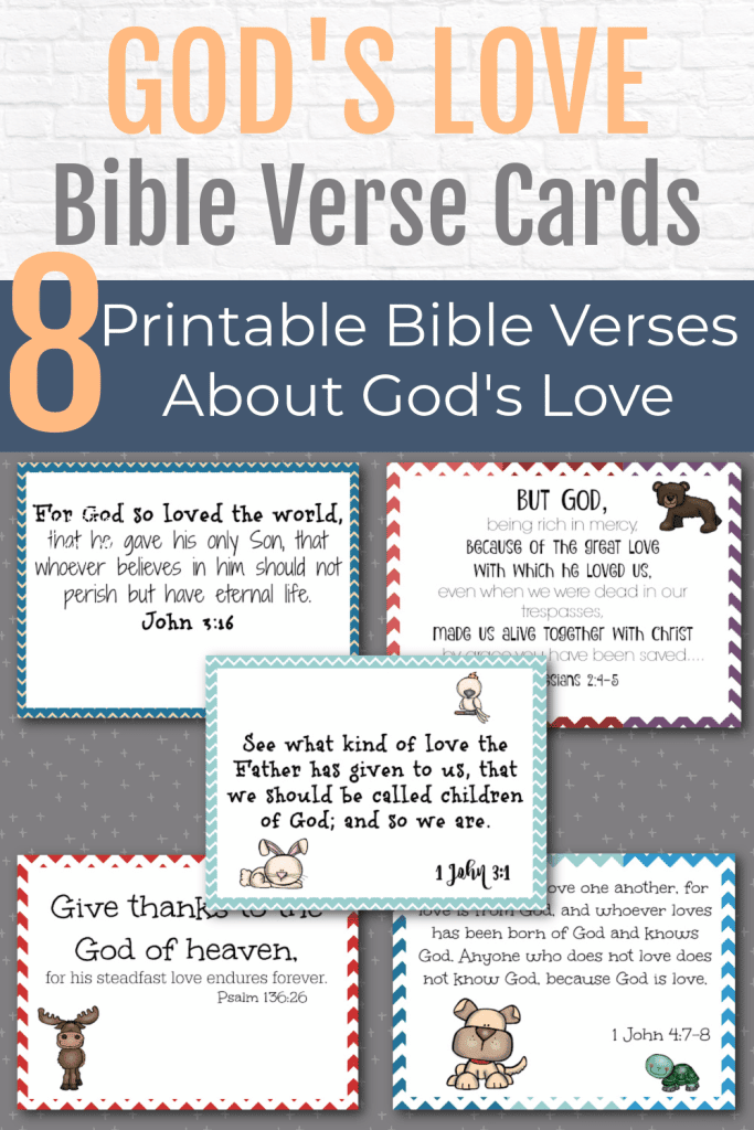 Free Printable God's Love Bible Verse Cards - Kids Bible Teacher