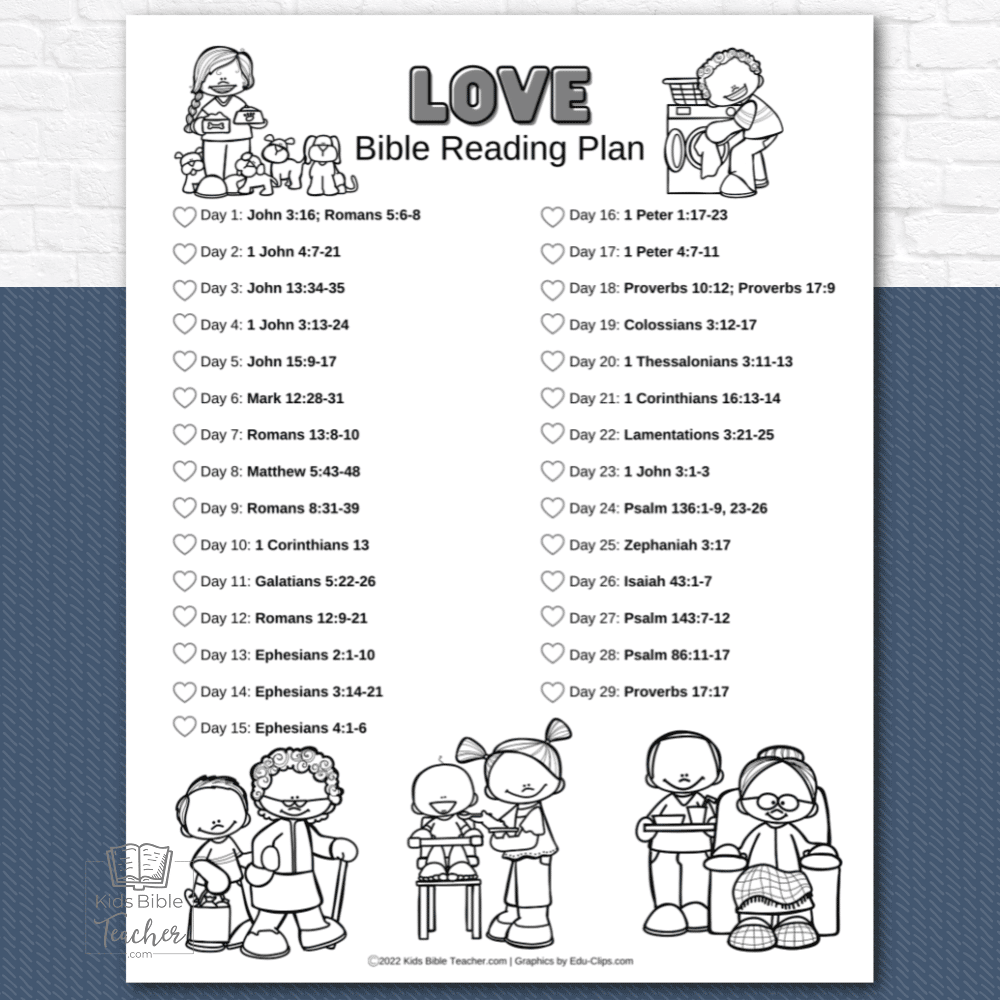 Love Bible Reading Plan Kids Bible Teacher