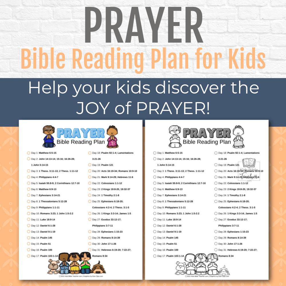 Prayer Bible Reading Plan: Help your kids discover the JOY of PRAYER with this FREE Printable Bible Reading Plan.