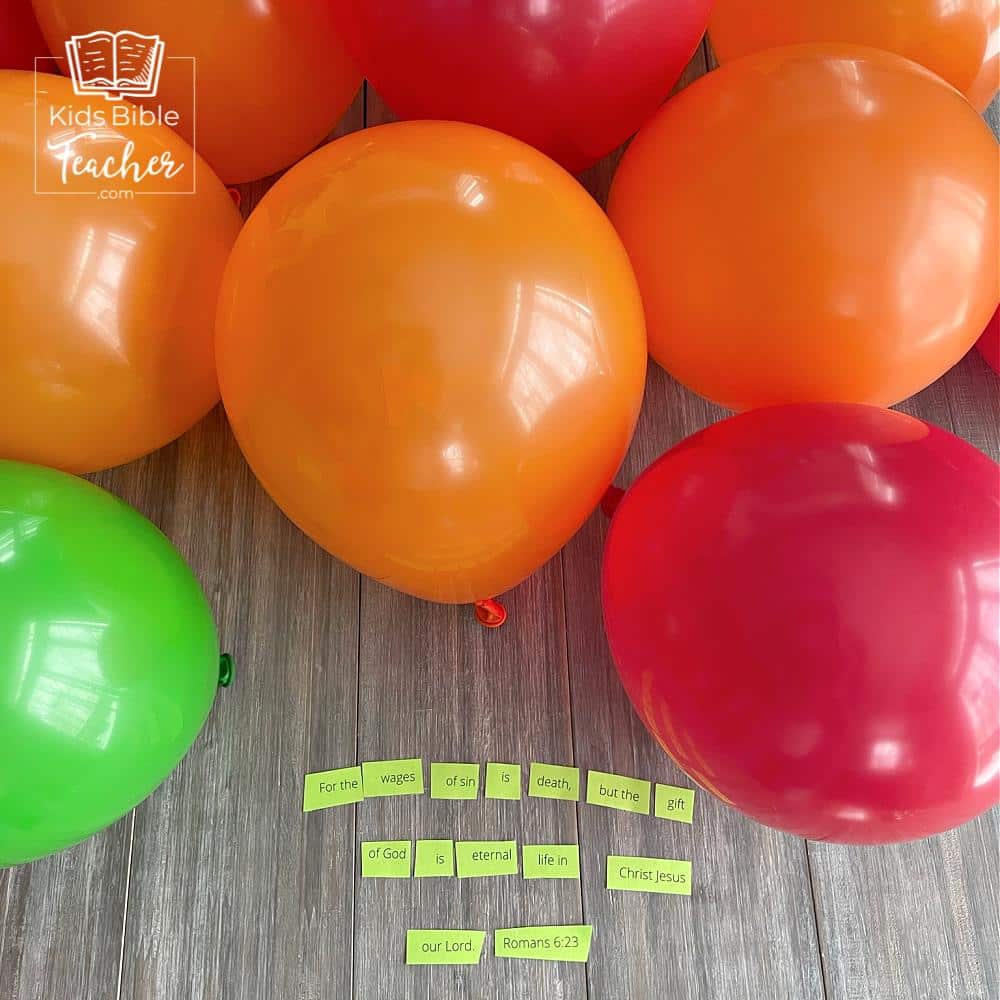 Need a Bible verse memory game? The exploding balloons Bible verse memory game is easy to prep for and will have your kids laughing and memorizing Bible verses in no time!