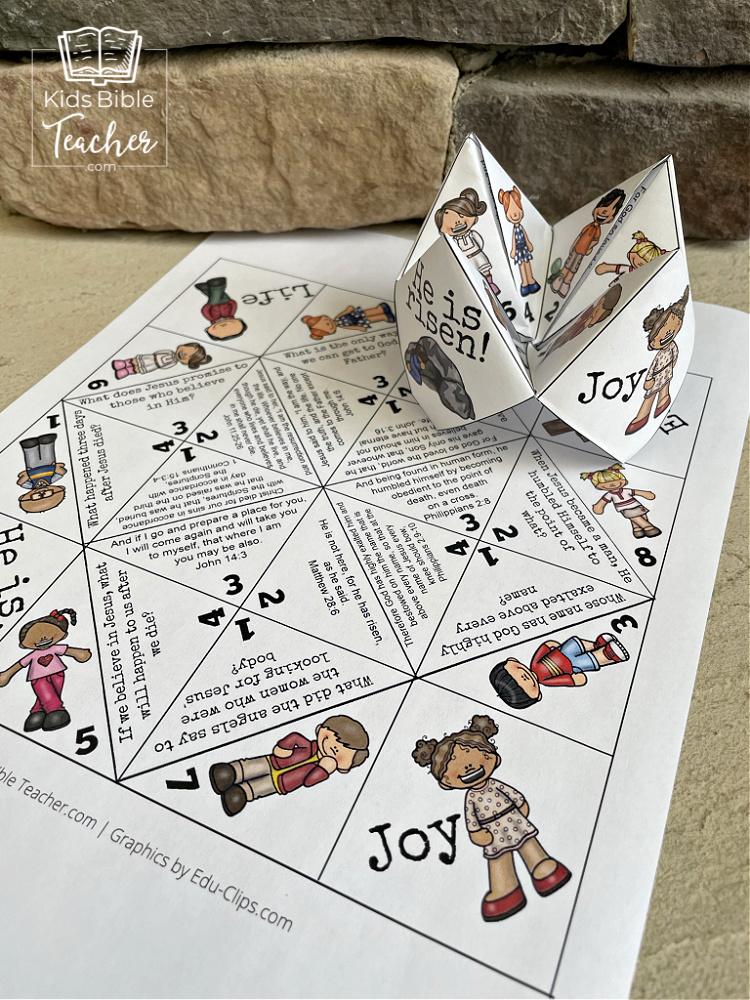 Easter Finger Puzzle Bible Craft printed and folded