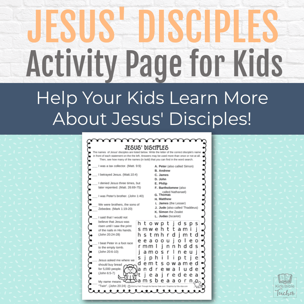 How much do you and your kids know about Jesus' disciples? Test your knowledge of Bible facts about Jesus' disciples with this free printable Jesus Disciples Worksheet.