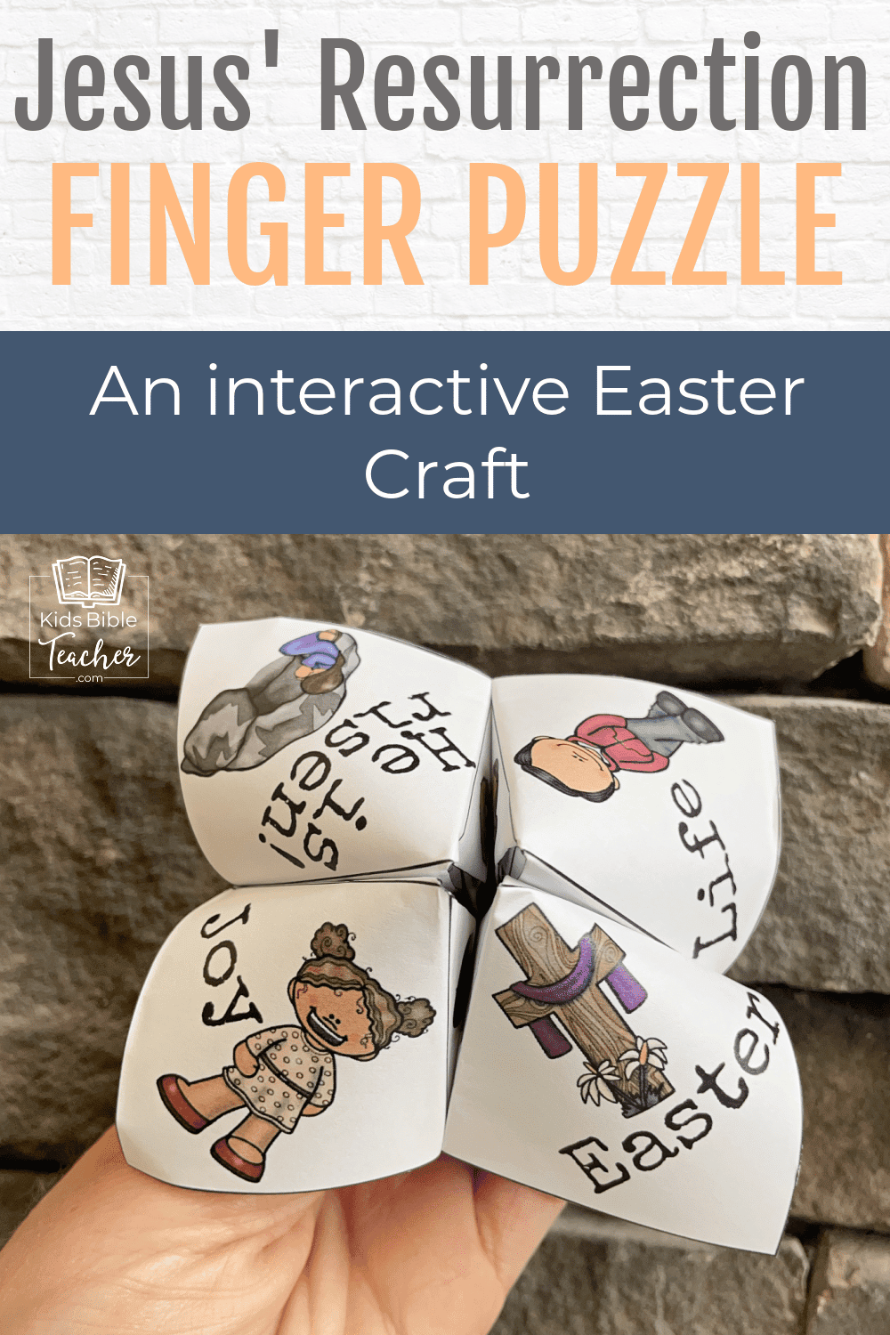 Help your kids learn the story of Jesus' resurrection with this interactive Easter Finger Puzzle - complete with Bible verses and questions!
