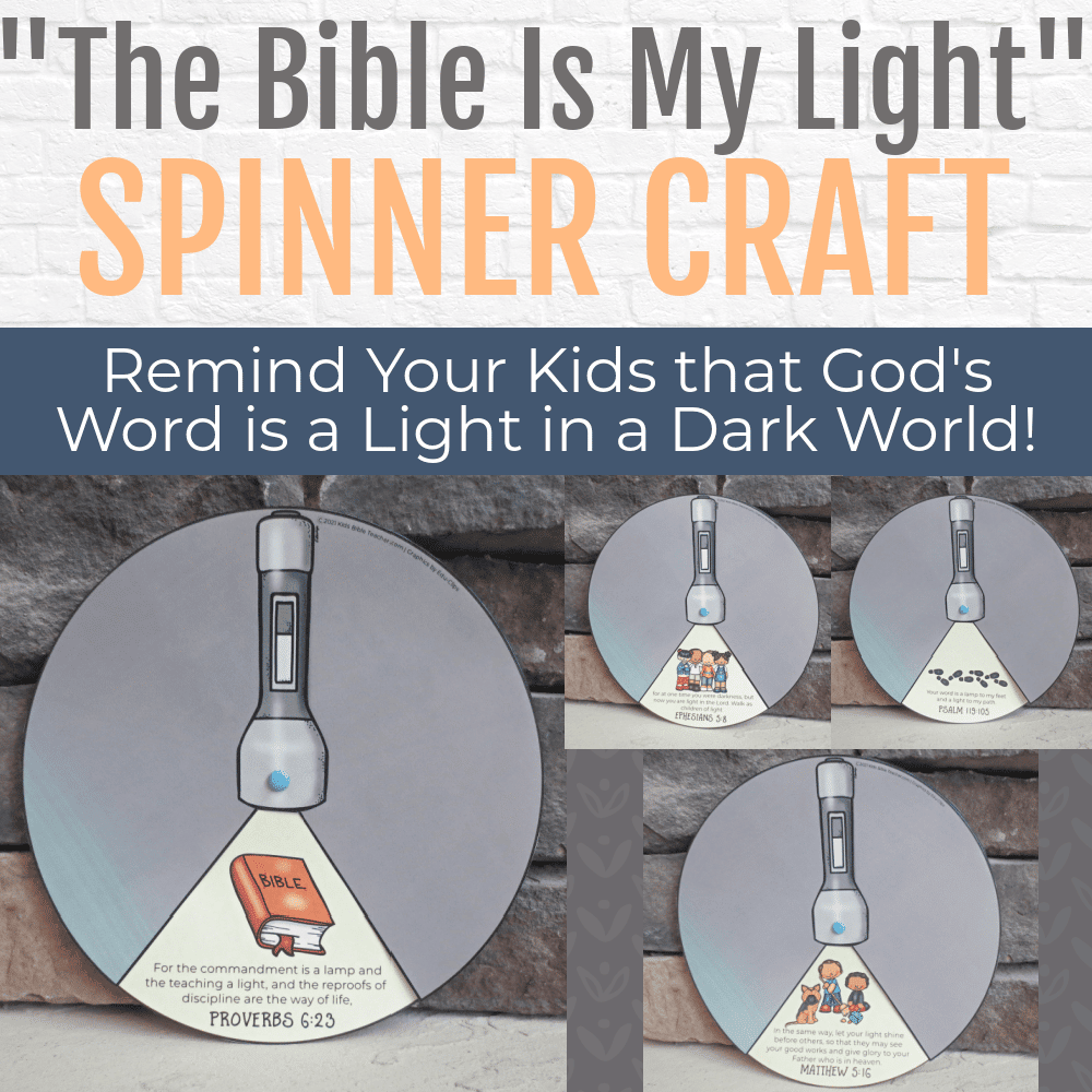 This simple The Bible is My Light spinner craft will help your kids remember that God's Word is our light in a dark world.