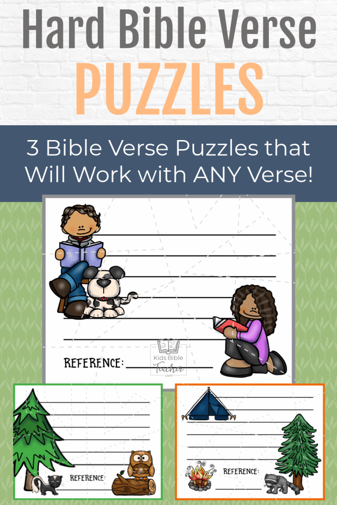 3 FREE Bible verse puzzles that can be used with ANY Bible verse. Perfect for a last minute craft or game!