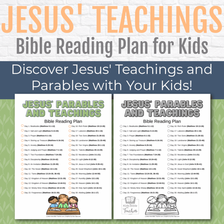 Jesus Teachings And Parables Bible Reading Plan For Kids   Artofit