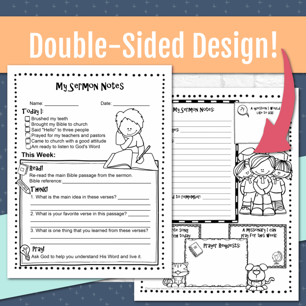 Help your own kids or kids in your church engage in the adult service with these printable Sermon Notes for Elementary Kids.