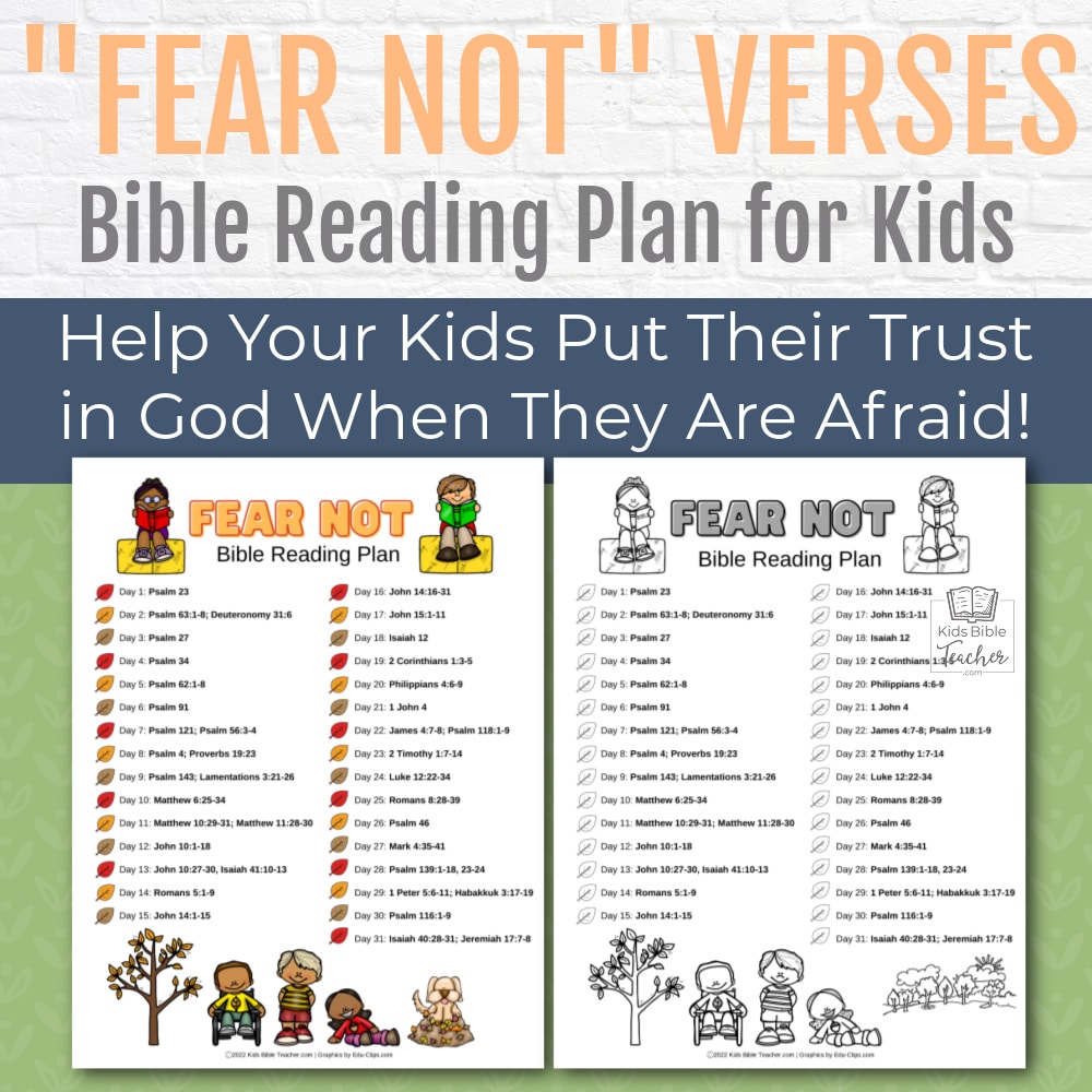 Fear Not Bible Verses Bible Reading Plan for Kids Image