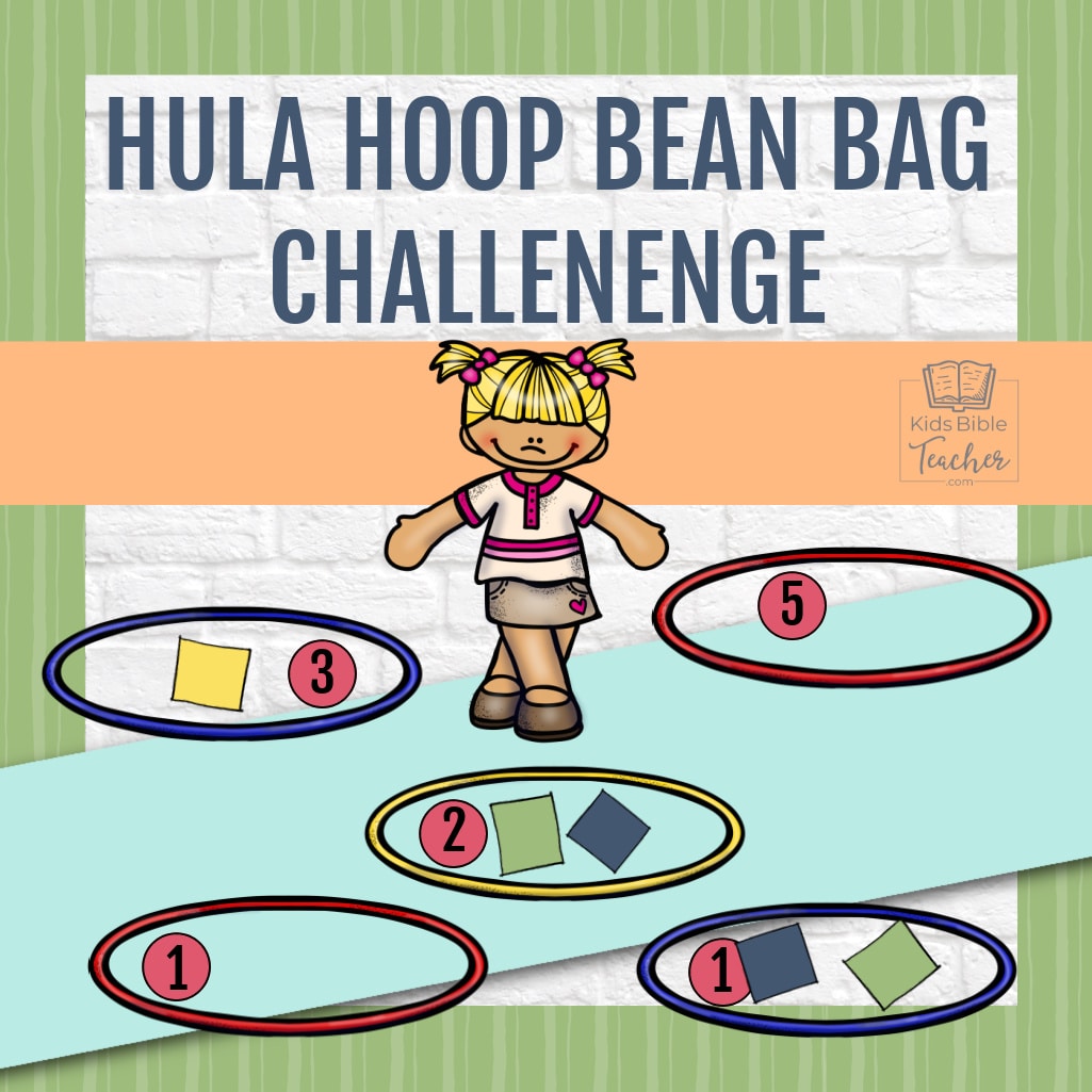 Sunday School Games Bible lesson Games for review Hula Hoop Bean Bag Challenge Classroom Review Game for Kids