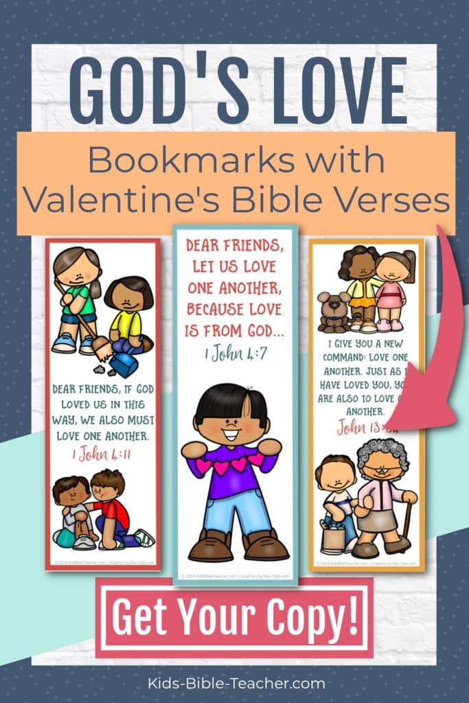 God's Love Bookmarks with Valentine's Day Bible Verses for Kids Free Printable Valentines