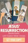 Jesus' Resurrection Bookmarks with Easter Bible Verses - Free Printable Bible Bookmarks for Kids