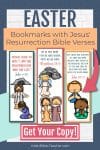 Jesus' Resurrection Bookmarks with Easter Bible Verses - Free Printable Bible Bookmarks for Kids