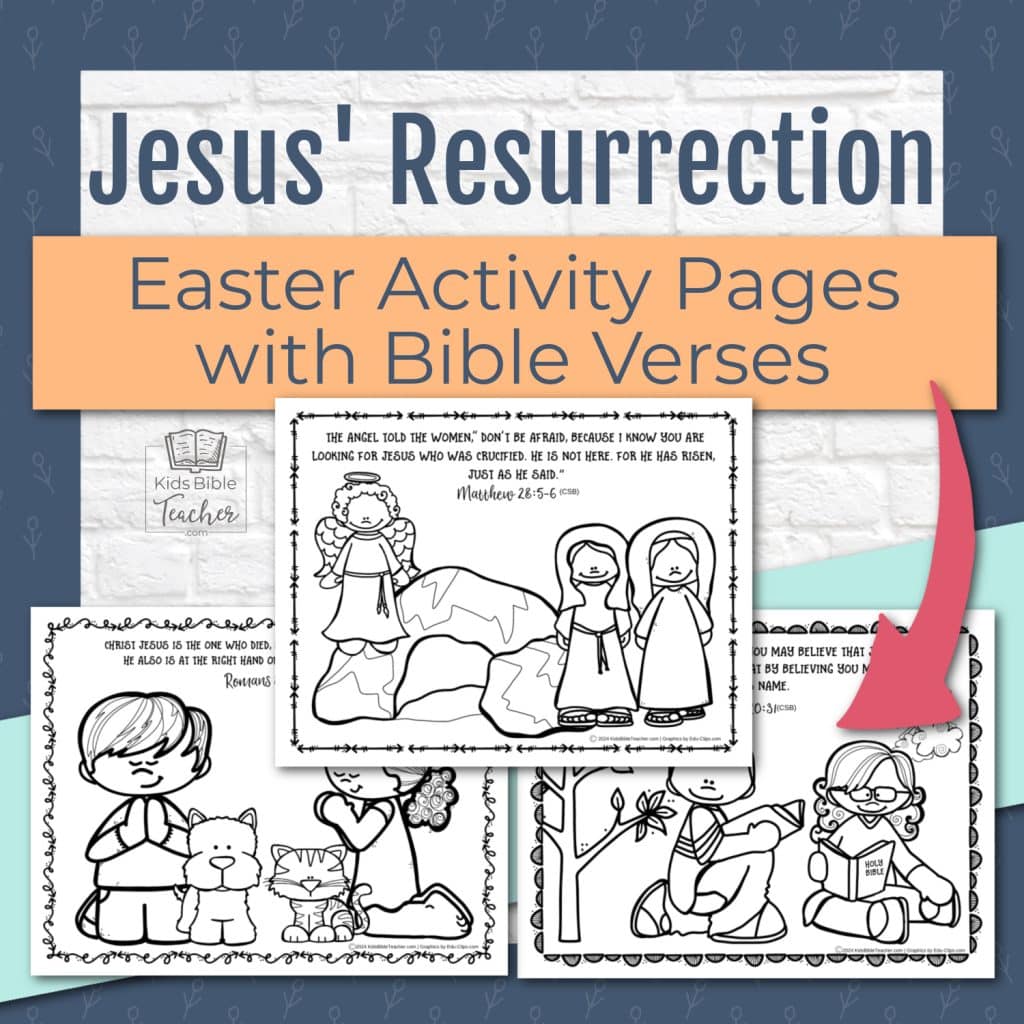 Jesus' Resurrection Worksheets with Easter Bible Verses Easter Coloring Page for Kids