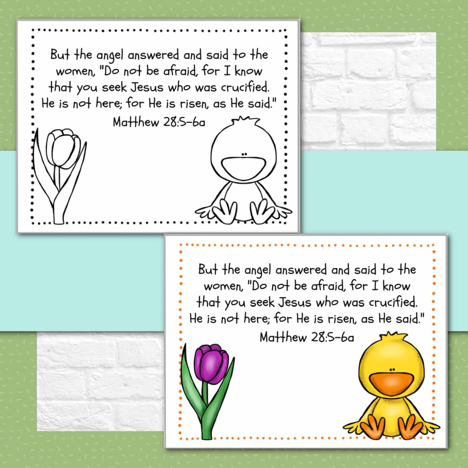 Easter Bible Verse Cards Set - Kids Bible Teacher