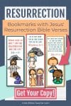 Jesus' Resurrection Bookmarks with Easter Bible Verses - Free Printable Bible Bookmarks for Kids