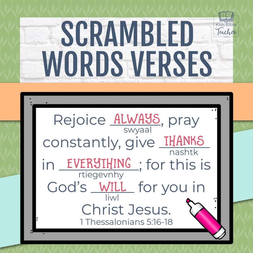 Bible Memory Verse Games - Scrambled Words Verses Game
