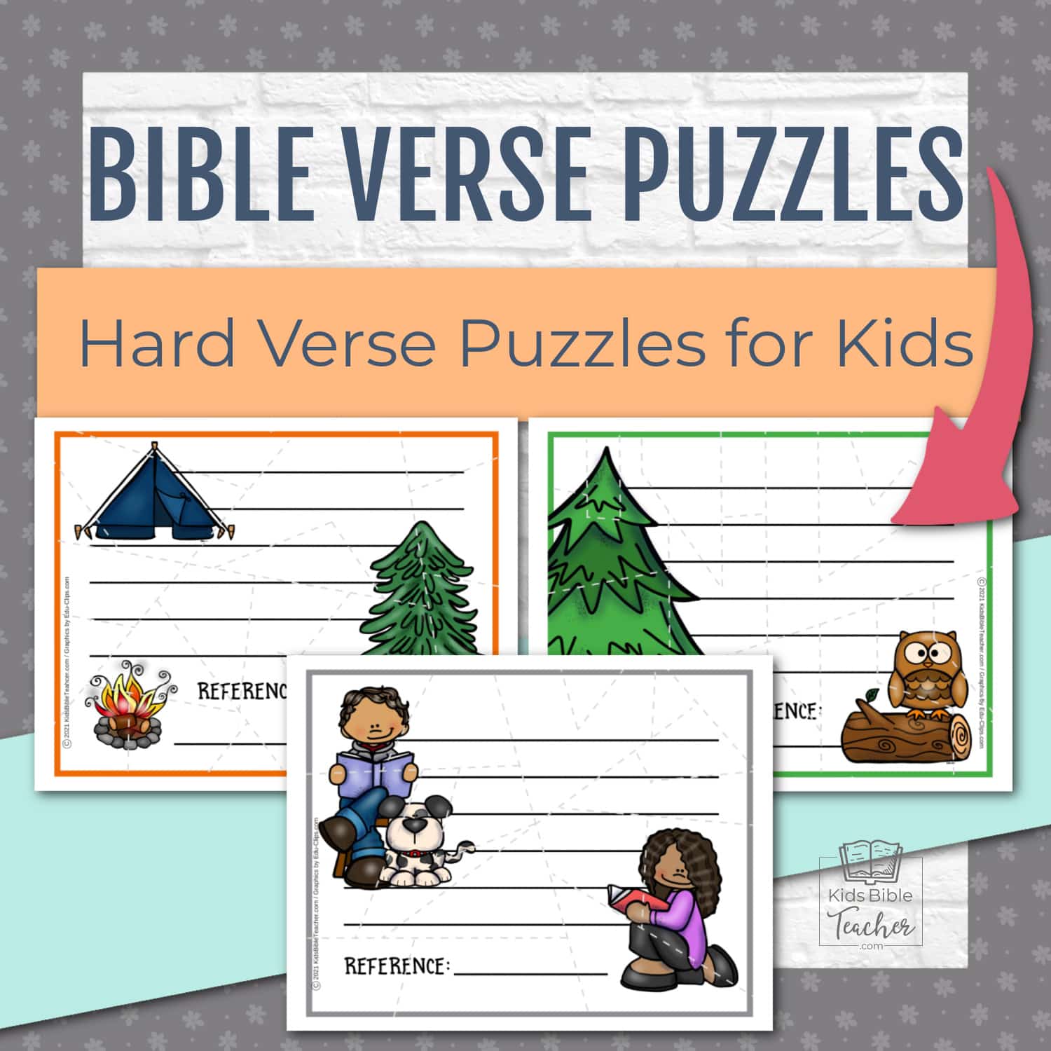 Bible Verse Puzzles for Older Kids image of 3 puzzles in full color