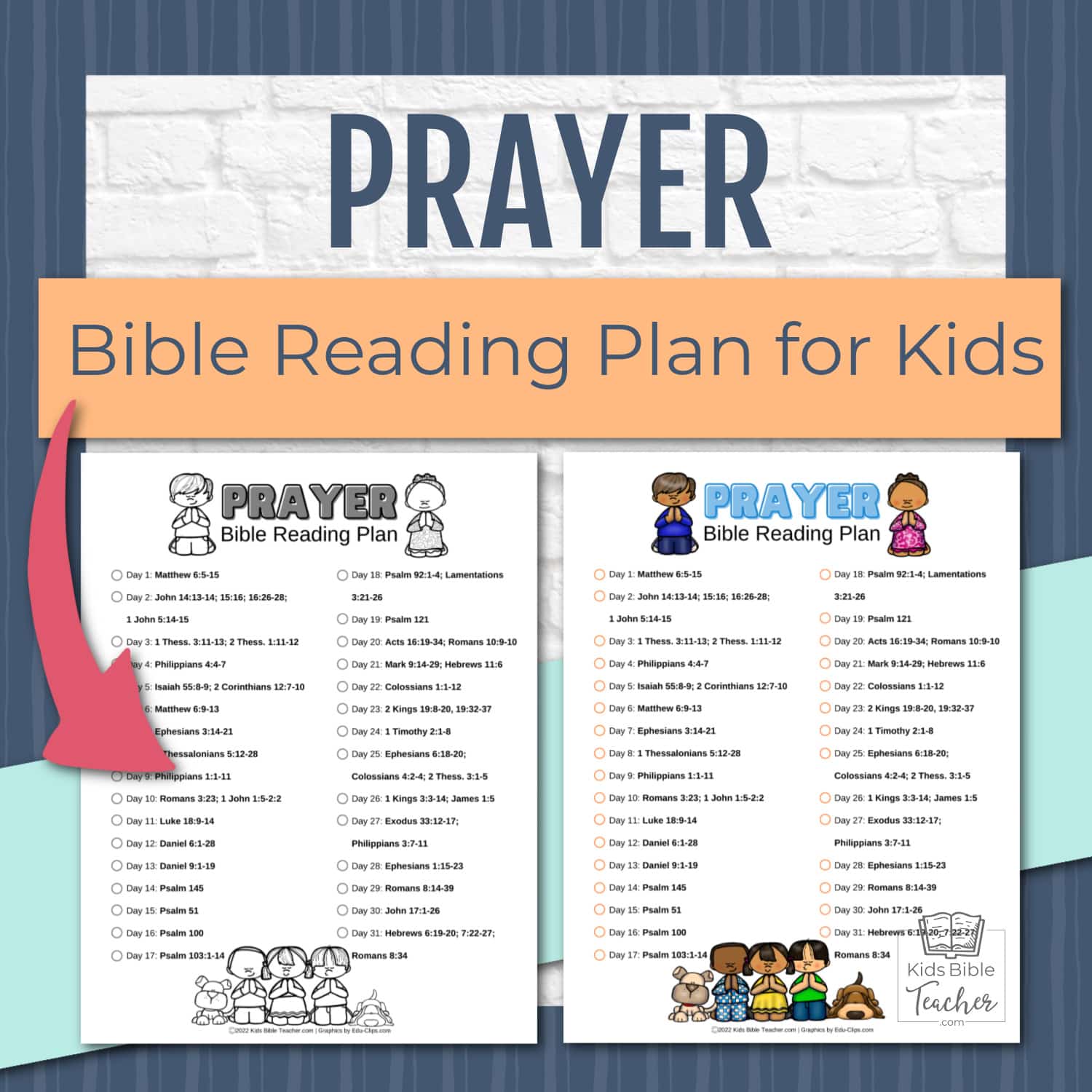 Prayer Bible Reading Plan: Help your kids discover the JOY of PRAYER with this FREE Printable Bible Reading Plan.