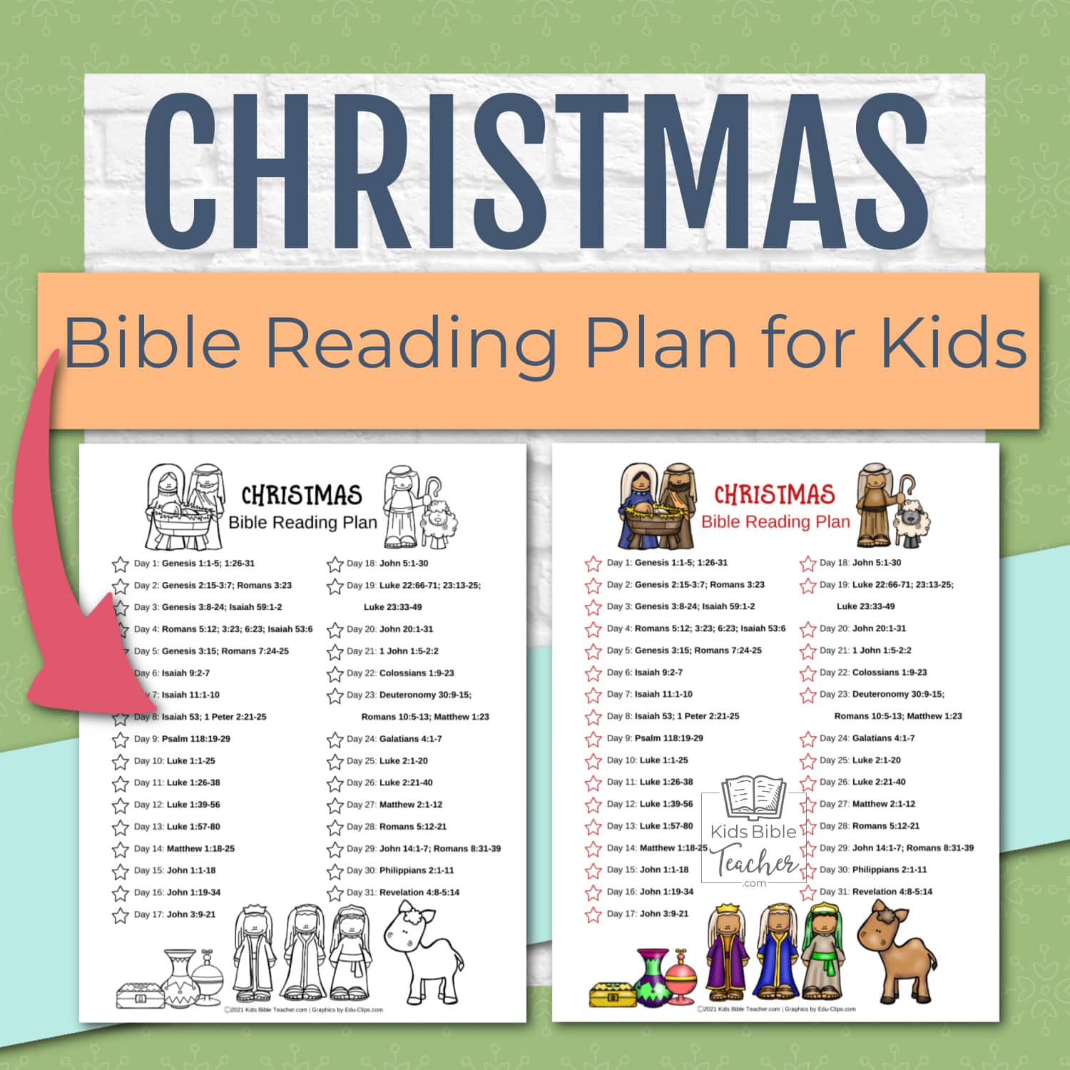 Help your kids discover God's beautiful plan of salvation this Christmas with this FREE Printable Christmas Bible Reading Plan - perfect for the month of December!