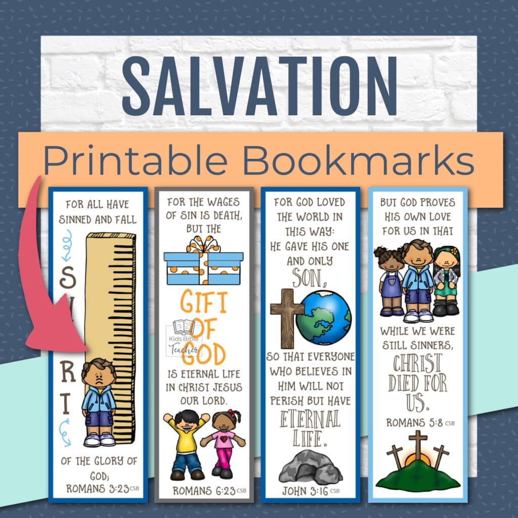 Salvation Bible Bookmarks for kids with Bible verses about Salvation