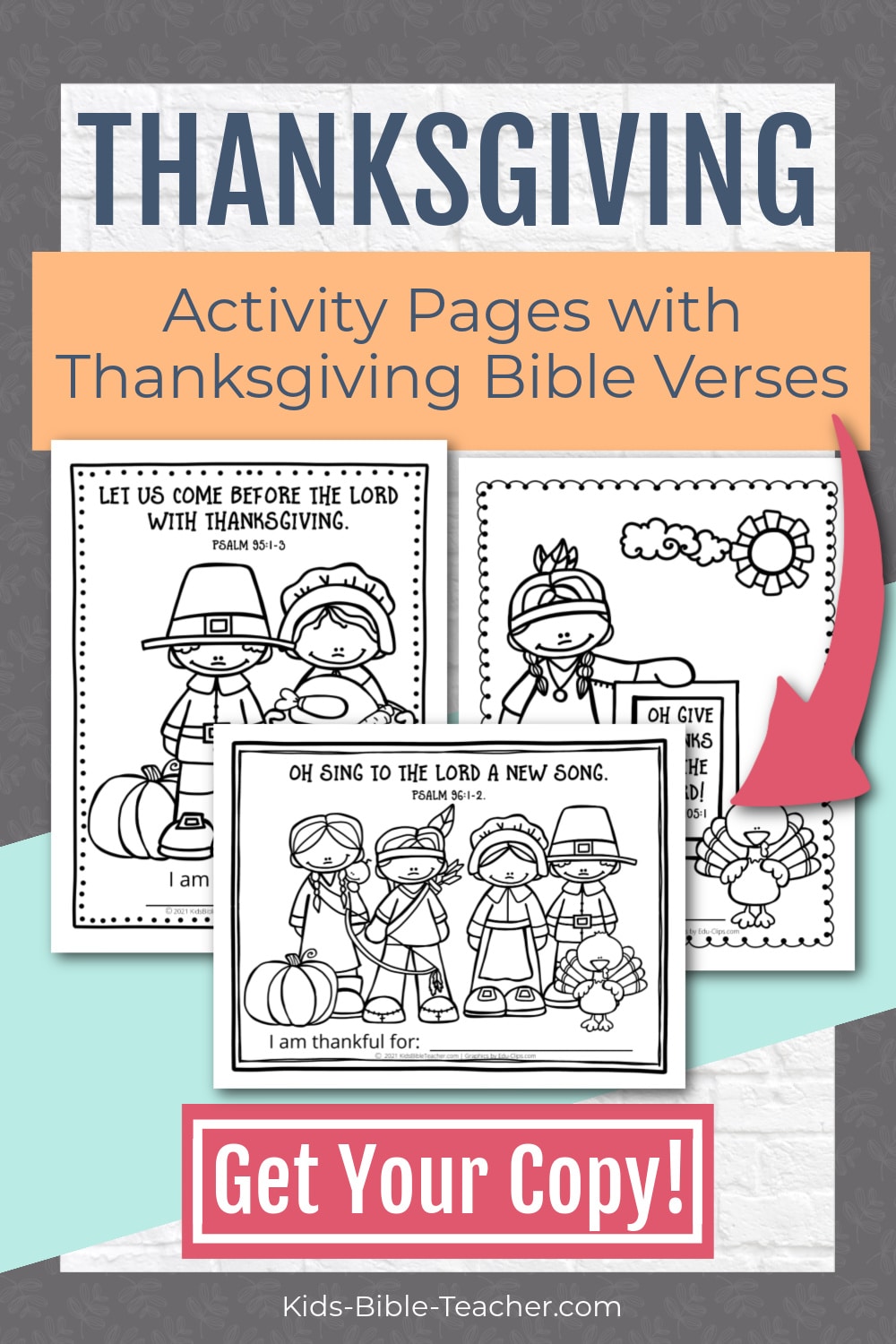 Thanksgiving Coloring Page Activity Page with Thanksgiving Bible Verses