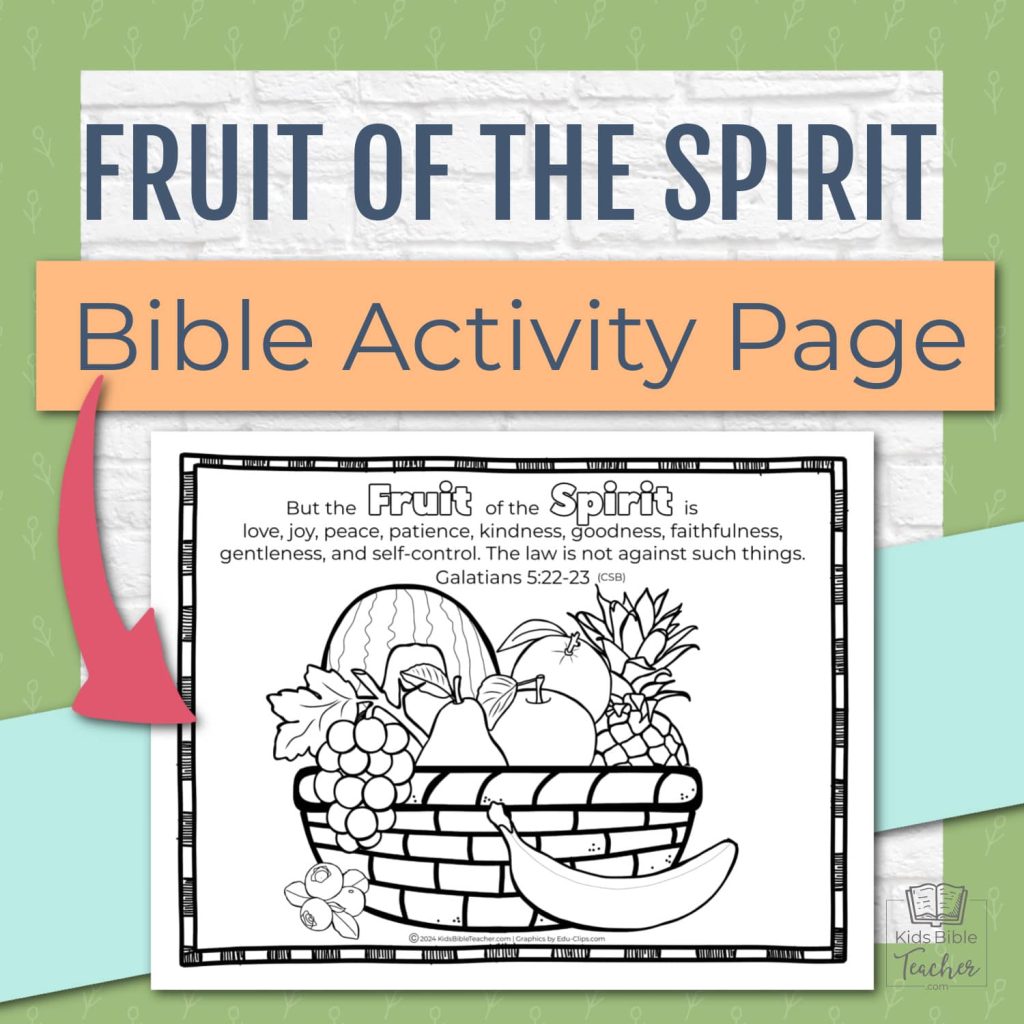 Fruit of the Spirit Activity Page for Kids Bible Coloring Page