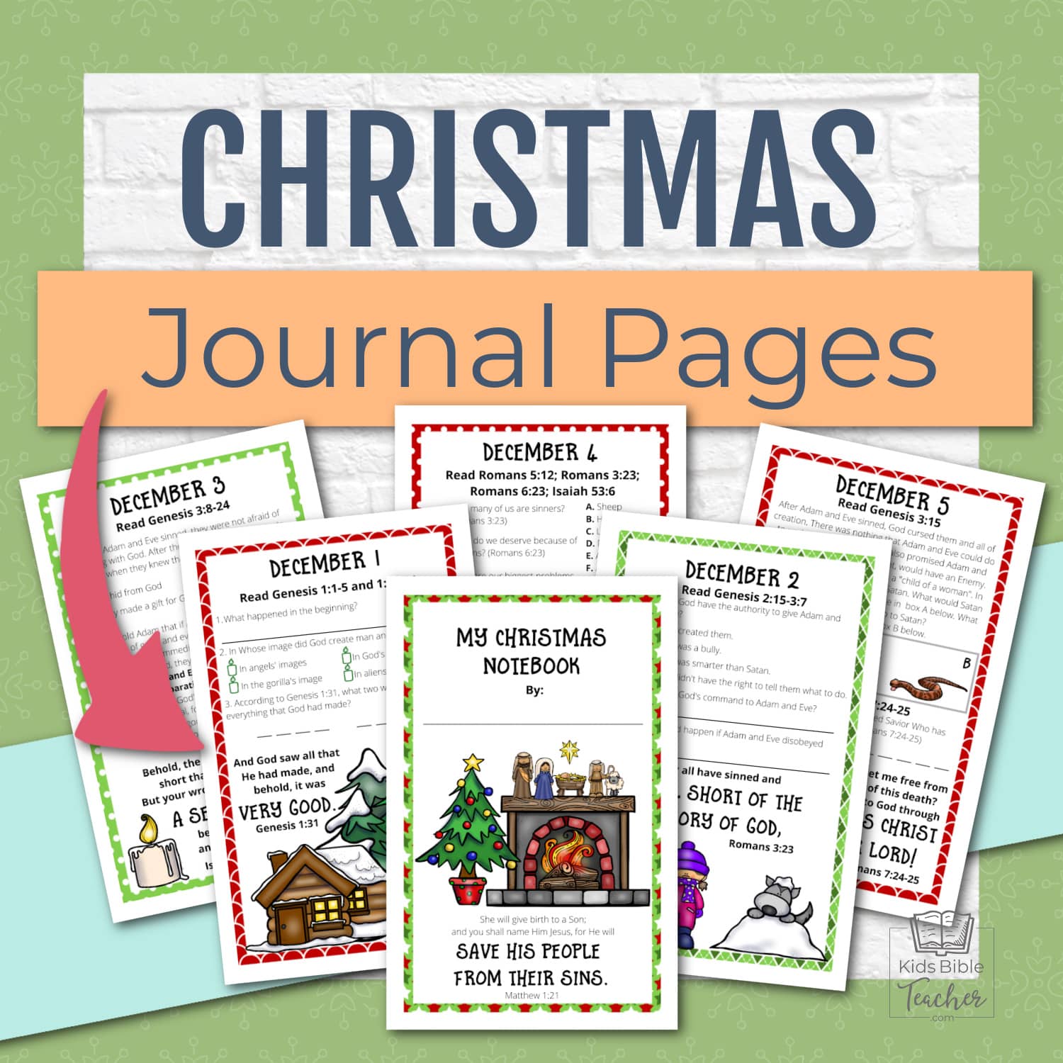 Christmas Bible Reading Journal Pages for December