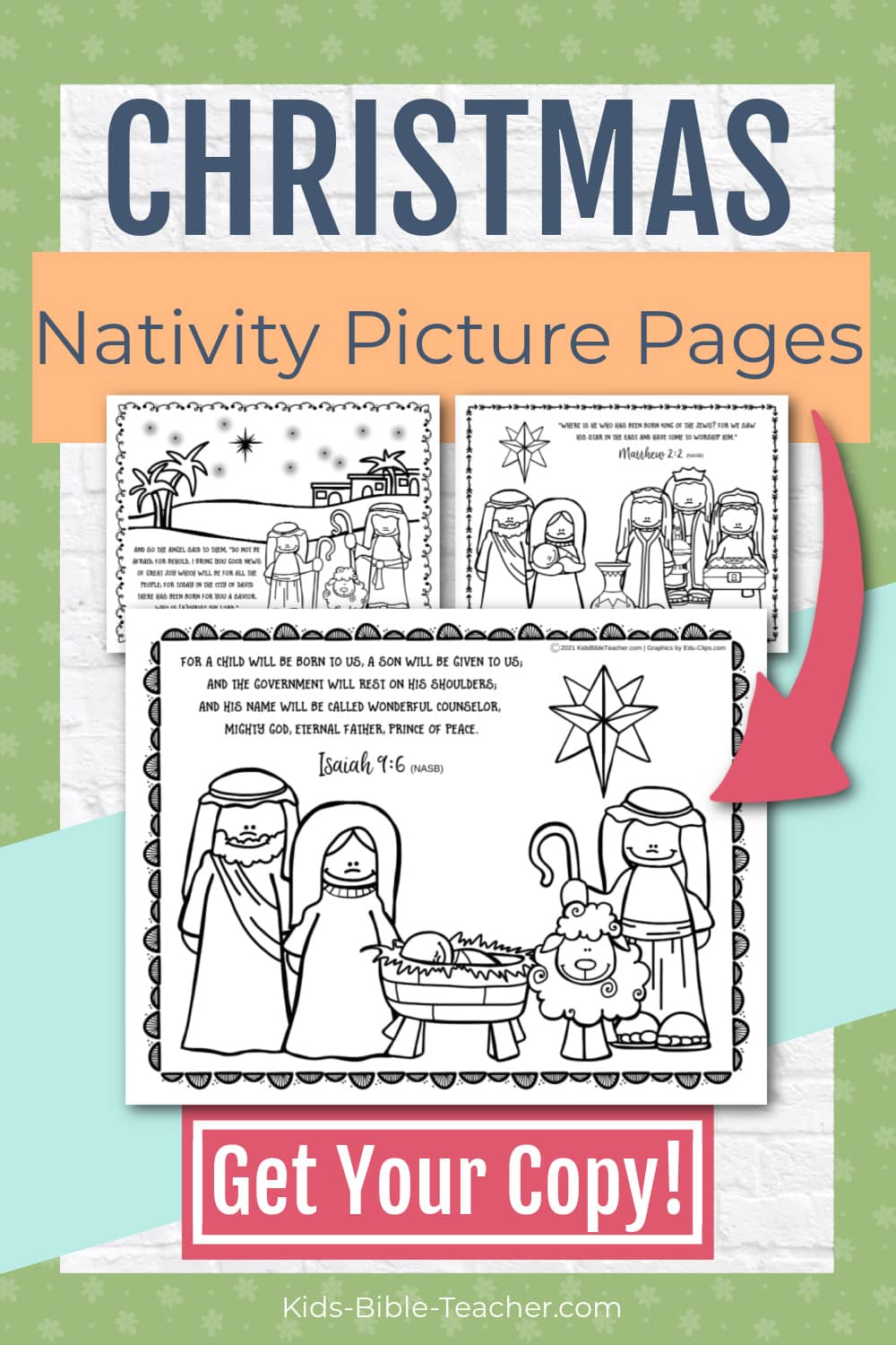 Christmas Coloring Pages for kids with Bible verses