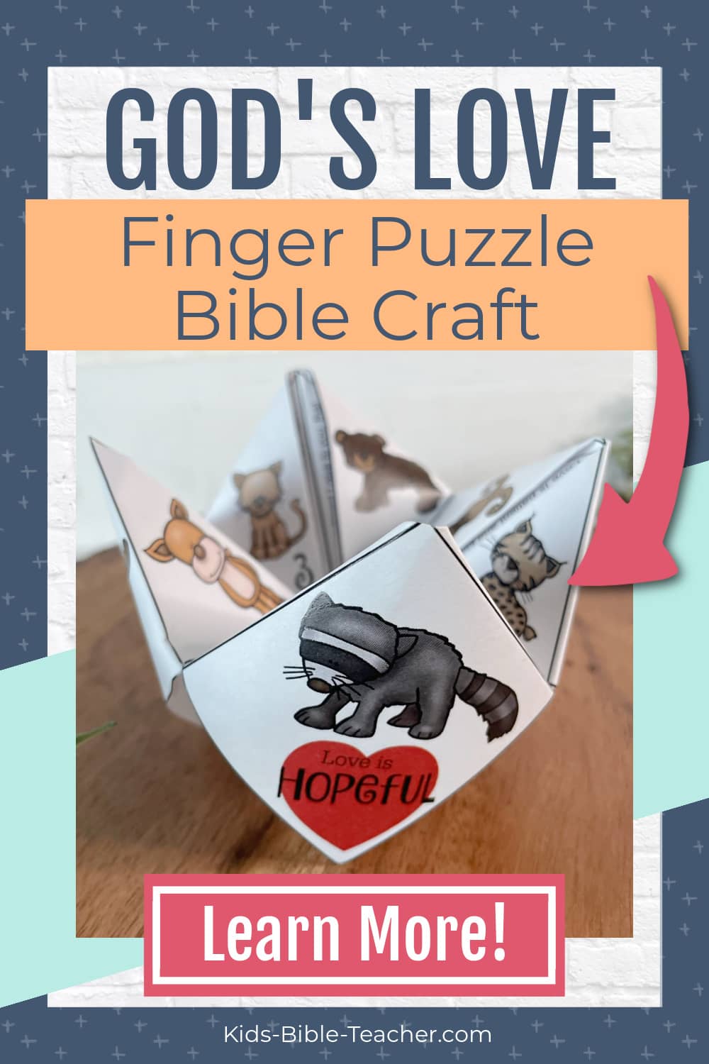 God's Love Finger Puzzle Bible Craft with Valentine's Day Bible Verses for Kids