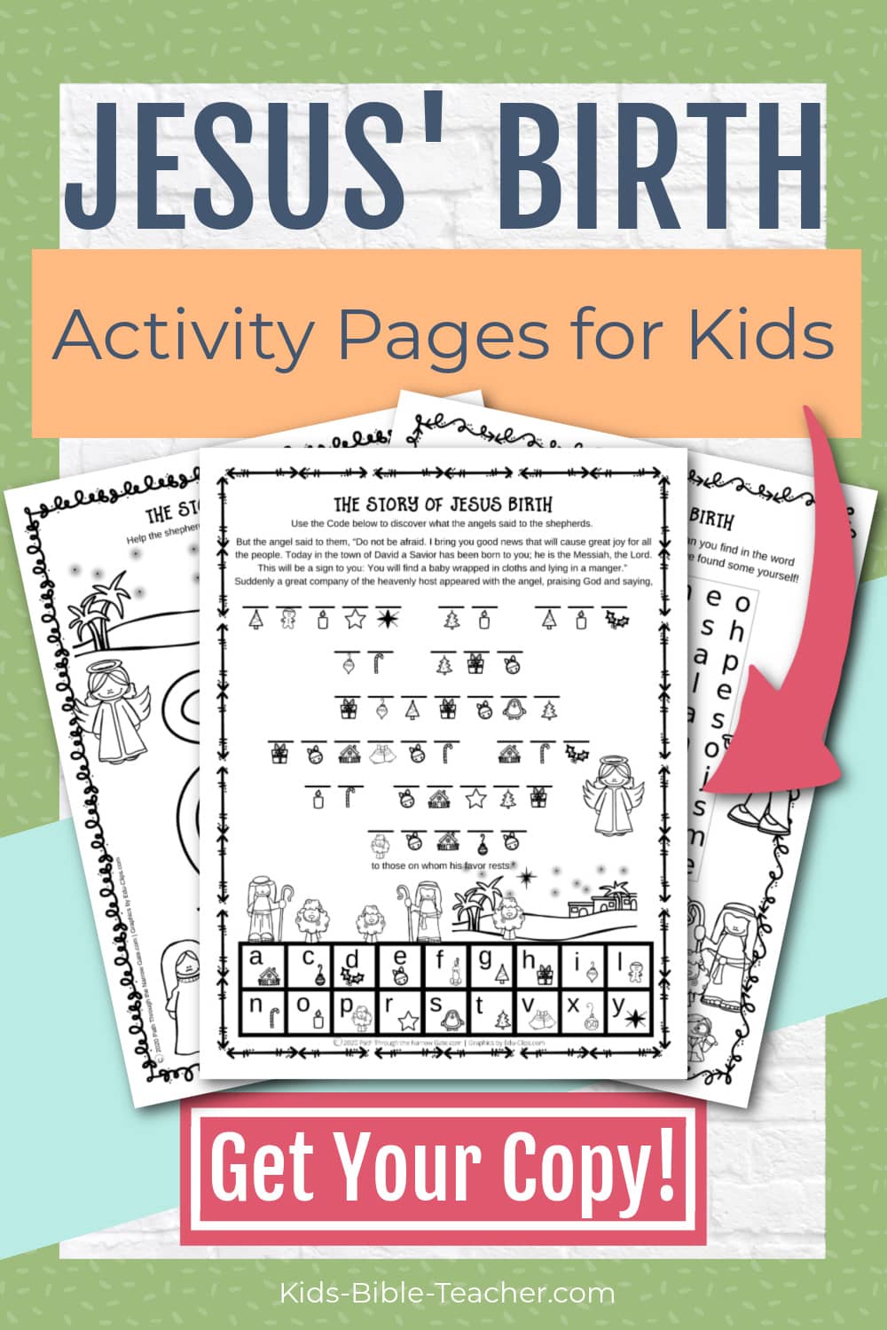 Jesus Birth Activity Pages for Kids Christmas Bible Worksheets