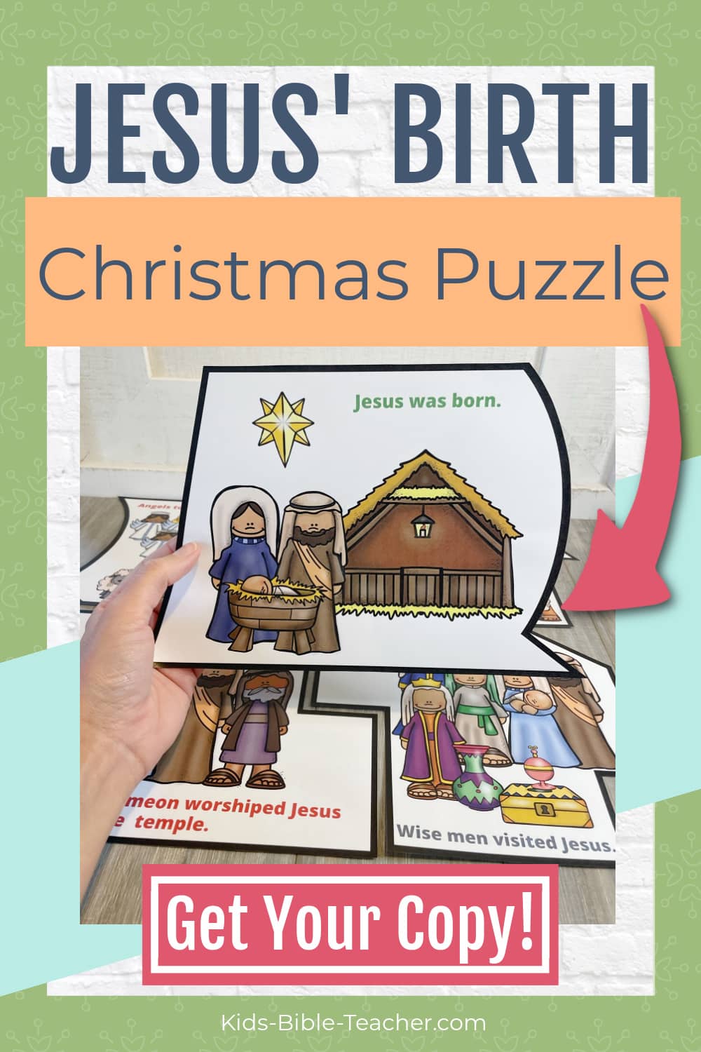 Jesus Birth Christmas Puzzle Nativity Story Floor Puzzle for Kids