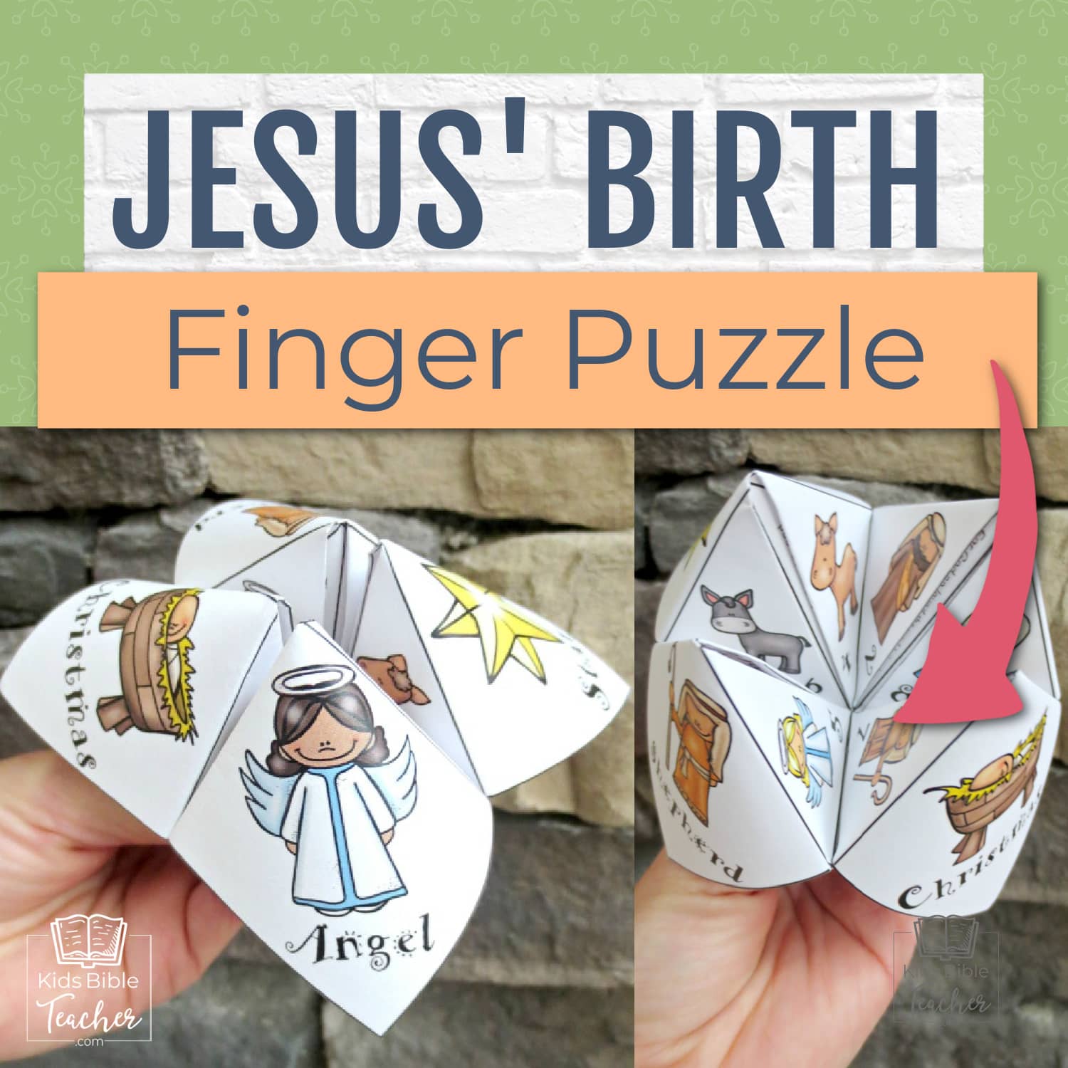 Jesus Birth Finger Puzzle Christmas Bible Craft