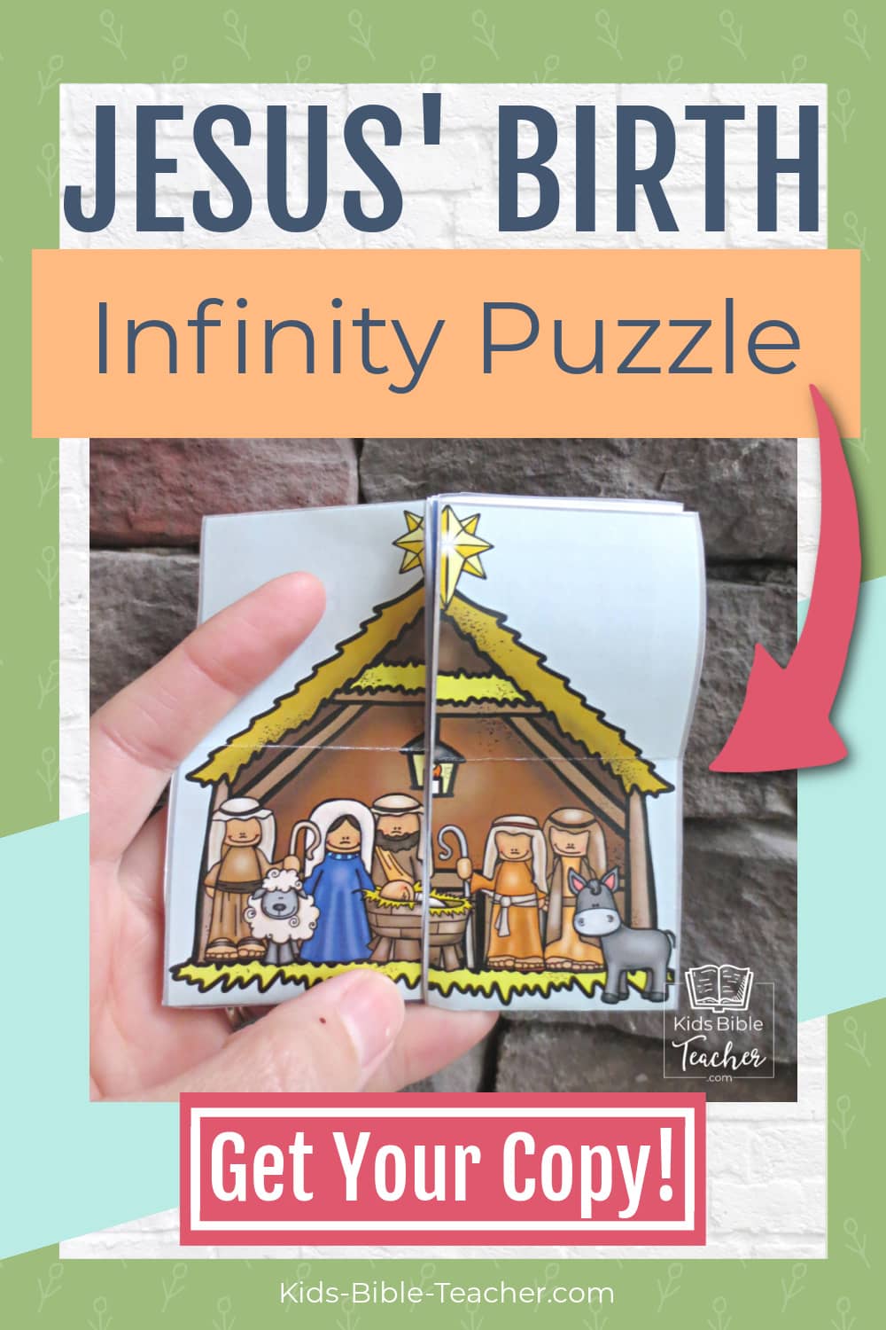 Jesus Birth Infinity Folding Puzzle Christmas Bible Craft for Kids