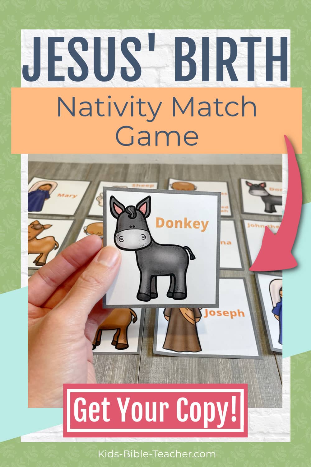 Jesus Birth Nativity Match Game Christmas Bible Memory Game for Kids