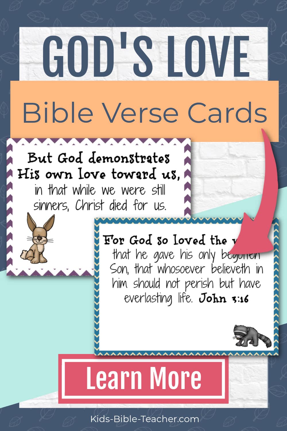 God's Love Bible Verse Cards with Valentine's Day Bible Verses for Kids