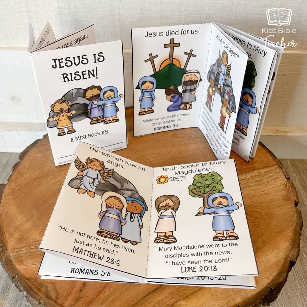 Easter Bible Crafts for Kids Jesus is Risen Mini Book Craft