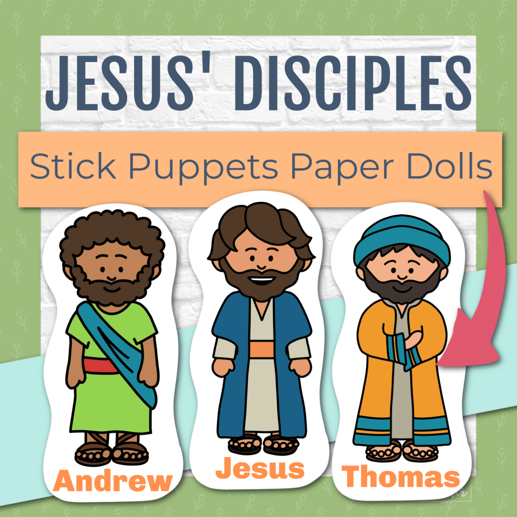 Jesus Disciples Stick Puppets Paper Dolls Bible Craft for Kids