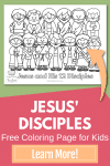 Jesus Disciples Coloring Page Free Bible Coloring Page for Kids Worksheet