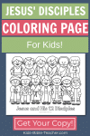 Jesus Disciples Coloring Page Free Bible Coloring Page for Kids Worksheet