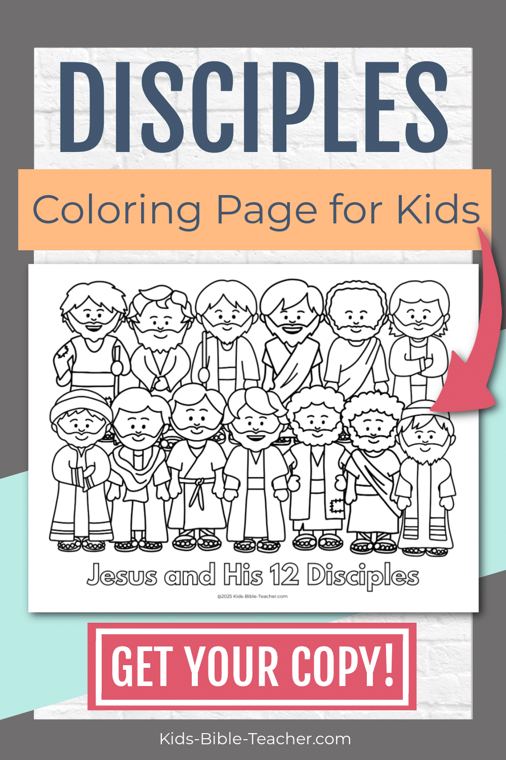 Jesus Disciples Coloring Page Free Bible Coloring Page for Kids Worksheet