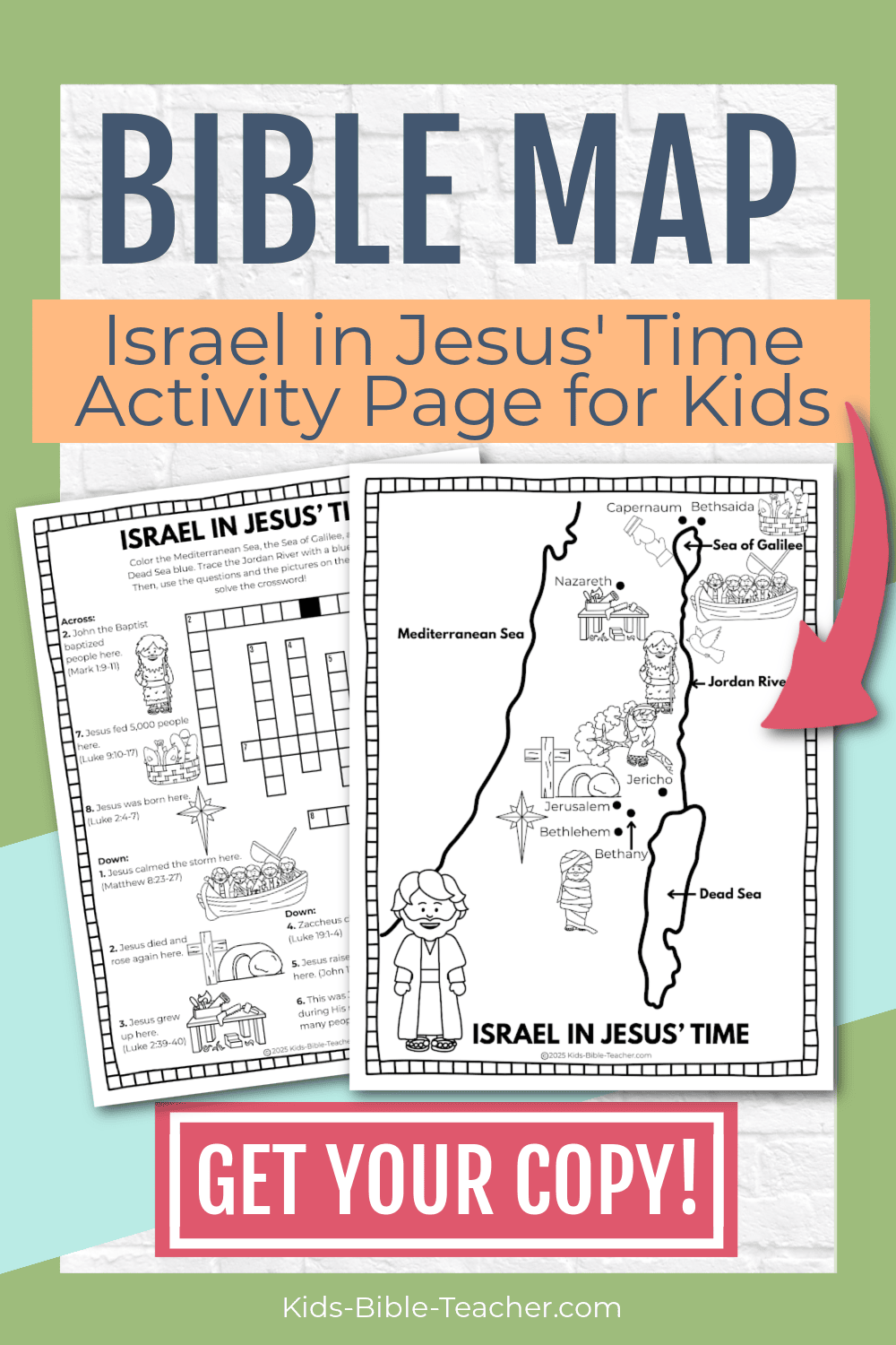 Map of Jesus' Life for Kids with Activity Page