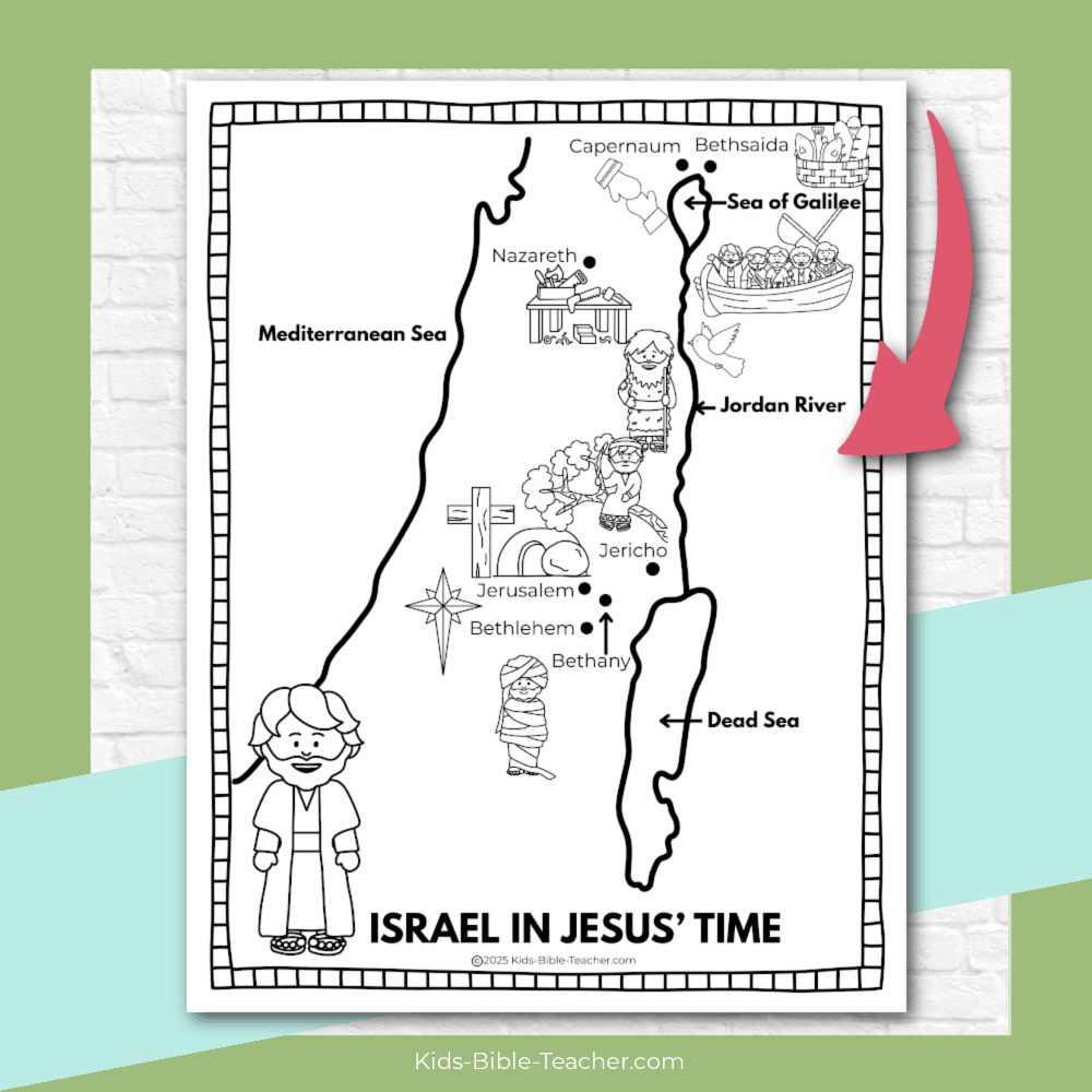 Map of Jesus' Travels for Kids Map of Israel in Jesus' Time with Activity Page