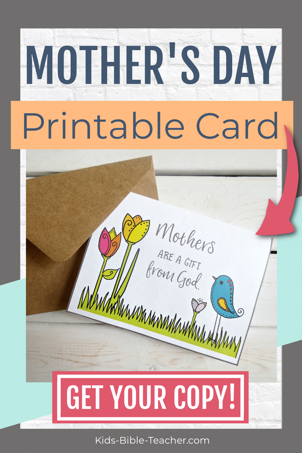 Mother's Day Free Printable Card for Kids to make
