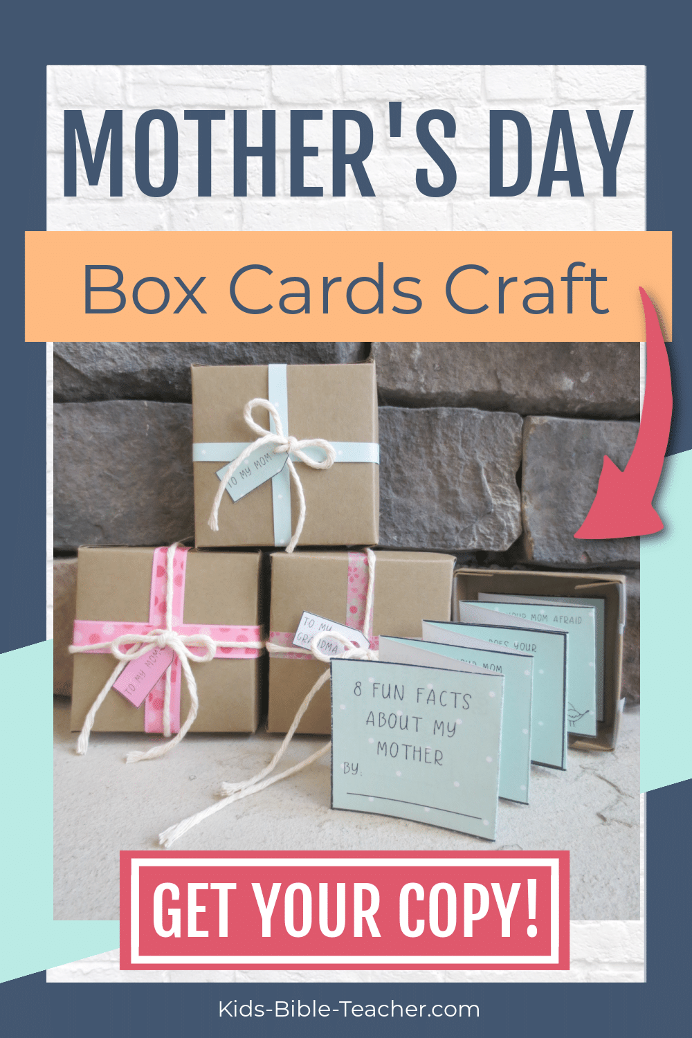 Mother's Day Cards Craft with Bible Verses Box Cards for Kids