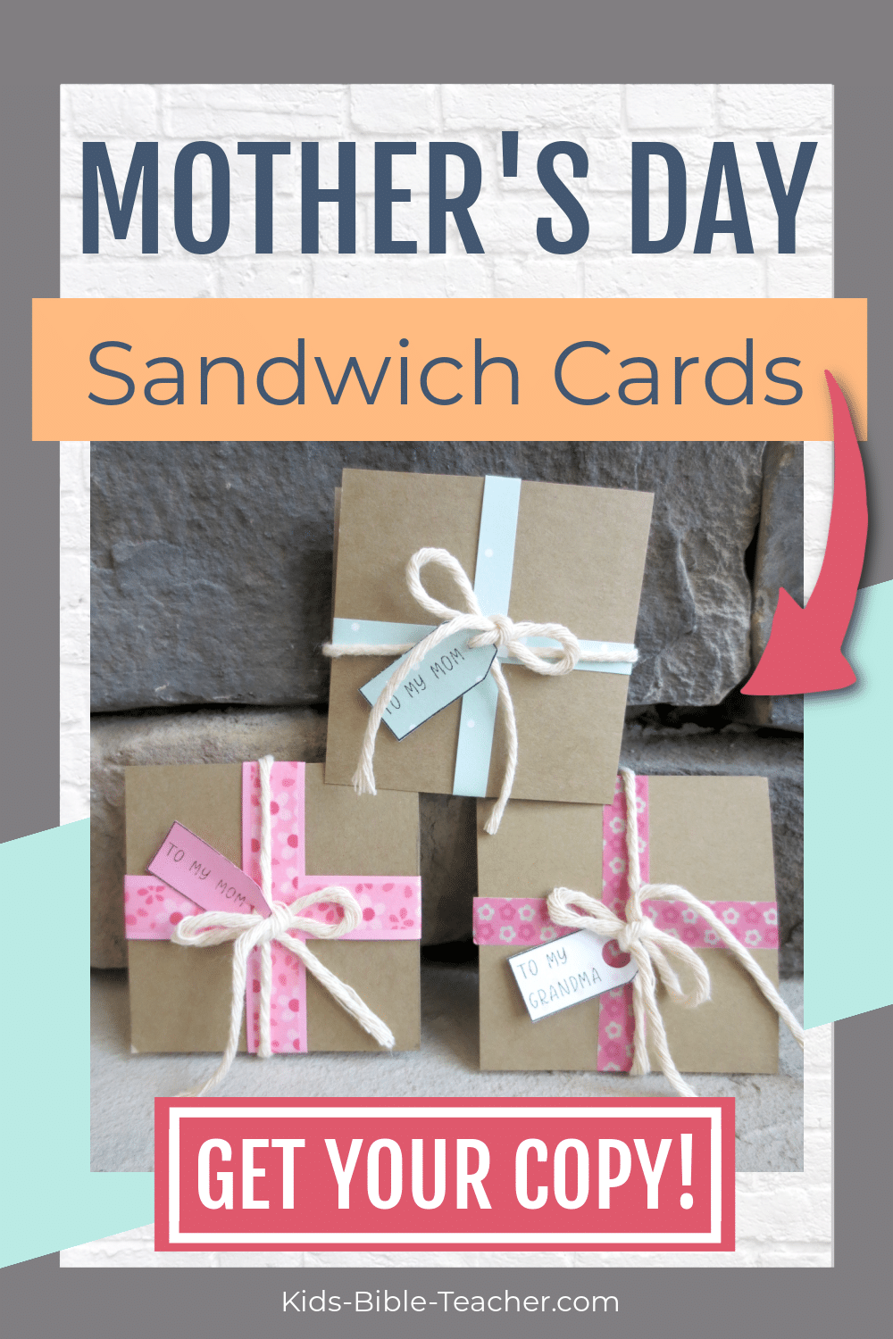 Mother's Day Cards Craft with Bible Verses Sandwich Cards for Kids