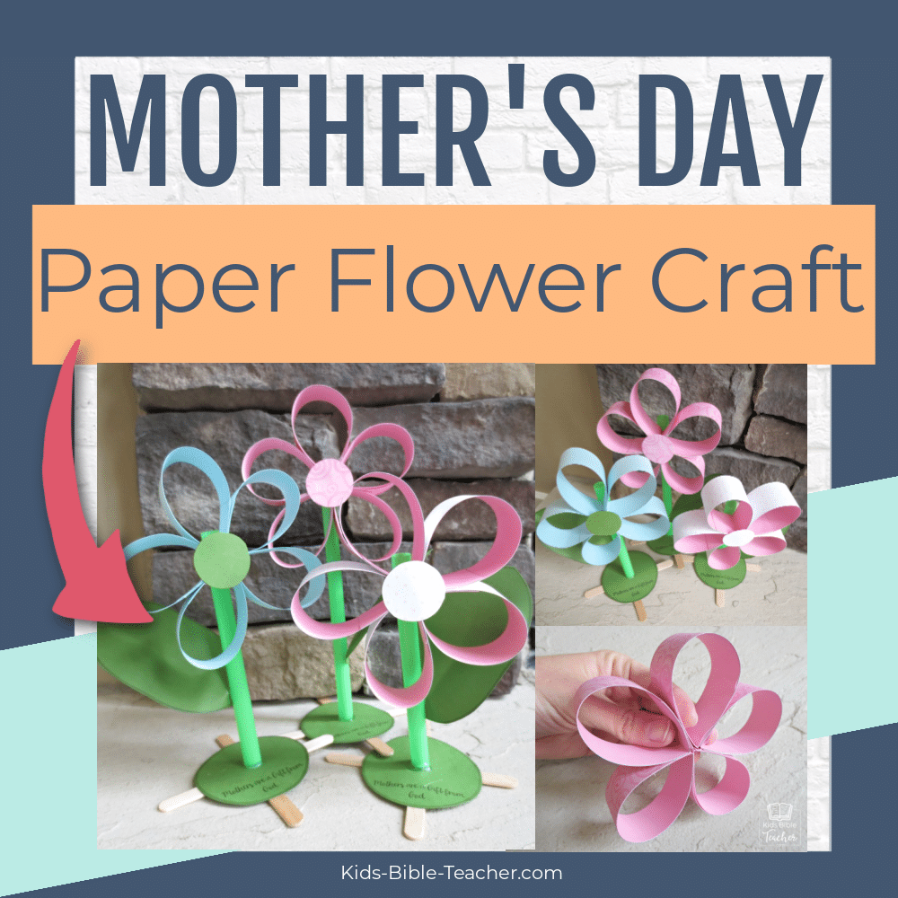 Mother's Day Paper Flower Craft Bible Craft for Kids