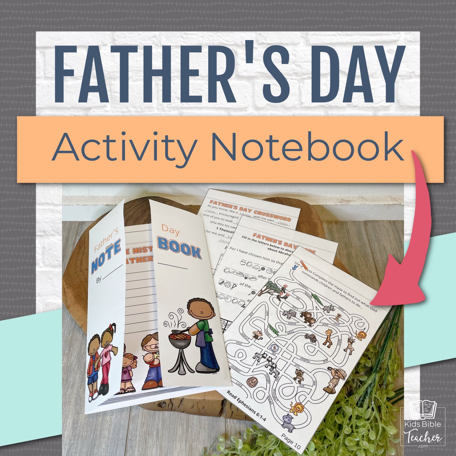 Father's Day Bible Craft Activity Notebook with Bible Verses for Father's Day