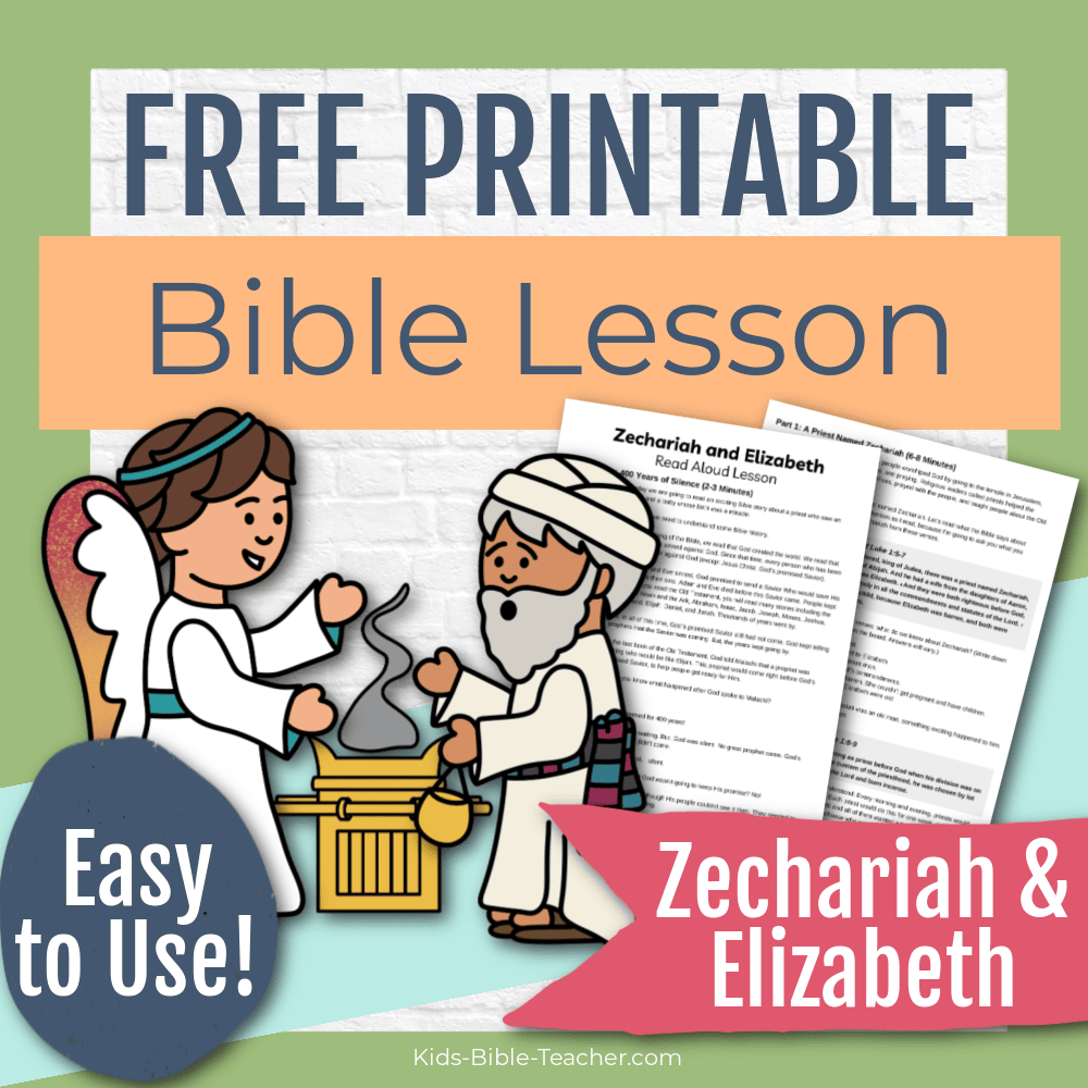 Zechariah and Elizabeth Birth of Joh the Baptist free Printable Bible Lesson for Kids