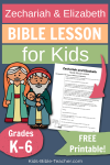 Free Bible Lesson for Kids Zechariah and Elizabeth and the Birth of John the Baptist from Luke 1