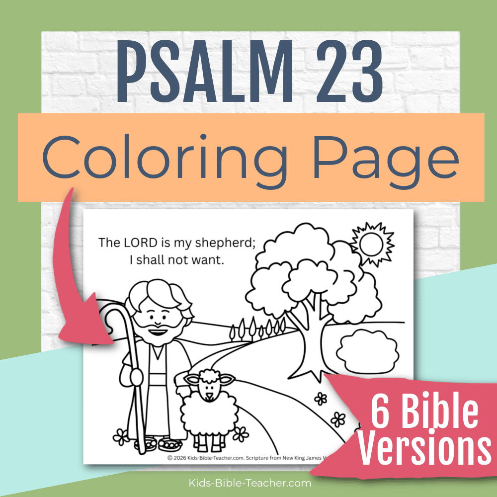 Psalm 23 Bible Verse Coloring Page for Kids